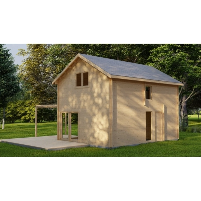 Domek drewniany Hrabia 5x7m 70m2 (2x 35m2)