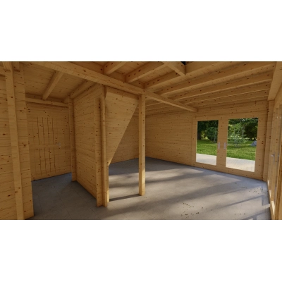 Domek drewniany Hrabia 5x7m 70m2 (2x 35m2)